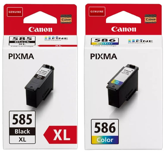 Canon PG585XL Black & CL586 Tri-Colour Ink Cartridge Multipack - PG-585XL, CL-586