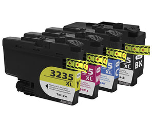 4 Compatible ink cartridges use for Brother LC3235XLBCMY, Non-OEM