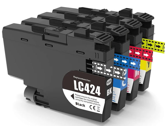 4 Compatible Multipack Ink Cartridges, Replaces For Brother LC424 CMYK NON-OEM