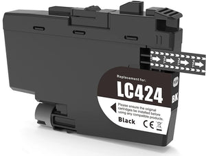 1 Compatible Black Ink Cartridge, Replaces For Brother LC424BK NON-OEM
