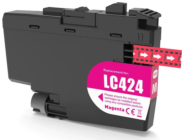 1 Compatible Magenta Ink Cartridge, Replaces For Brother LC424M NON-OEM