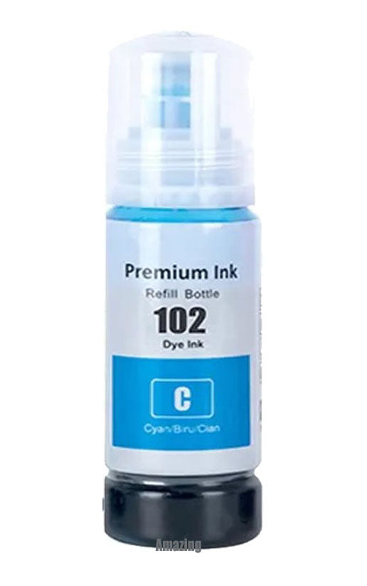 1 Compatible Cyan Ink Bottle, For Epson 102, T03R2, Non-OEM