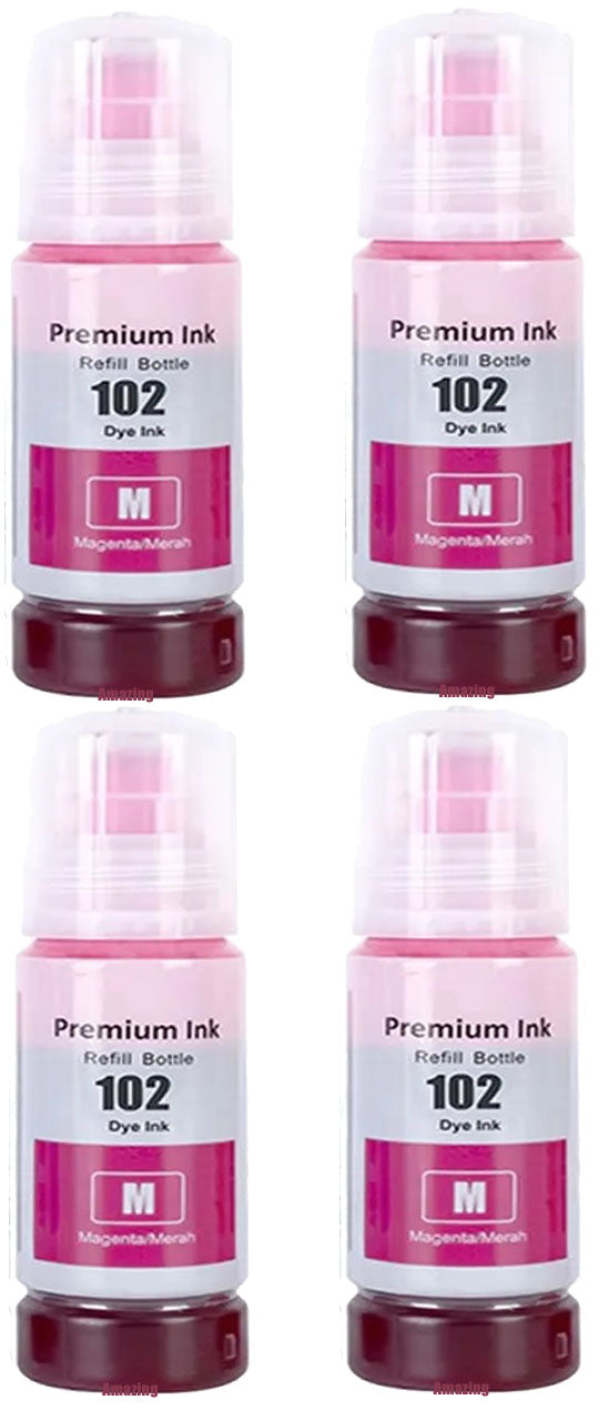 4 Compatible Magenta Ink Bottle, For Epson 102, T03R3, Non-OEM