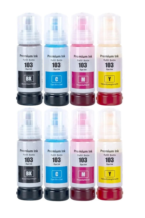 8 Compatible Ink Bottle, For Epson 103, T00S1, T00S2, T00S3, T00S4, T00S6