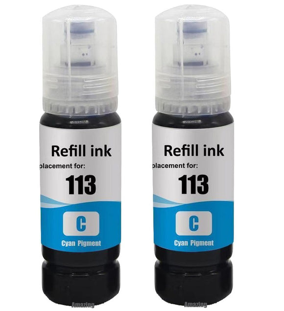2 Cyan ink Bottle cartridge, For Epson EcoTank 113, T06B2, NON-OEM