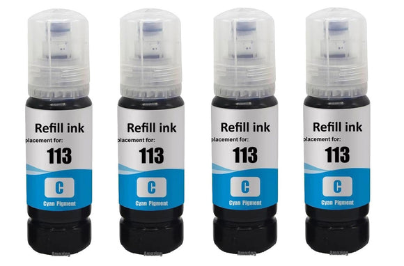 4 Cyan ink Bottle cartridge, For Epson EcoTank 113, T06B2, NON-OEM