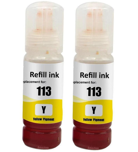 2 Compatible Yellow ink Bottle, For Epson EcoTank 113, T06B4, NONOEM
