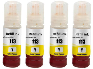 4 Compatible Yellow ink Bottle, For Epson EcoTank 113, T06B4, NONOEM