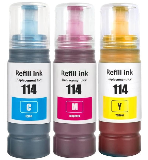 3 Compatible Ink Bottle, For Epson 114, T07B2, T007B3, T07B4