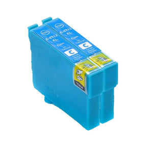 2 Compatible E27XL Cyan Ink Cartridges, For Epson 27XL, T2712, NON-OEM
