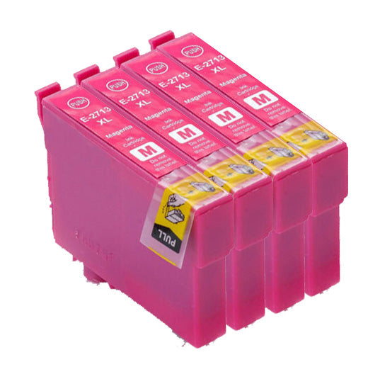 4 Compatible E27XL Magenta Ink Cartridges, For Epson 27XL T2713, Non-OEM