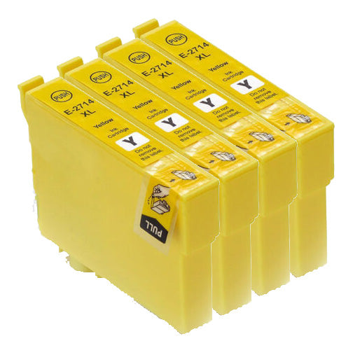 4 Compatible E27XL Yellow Ink Cartridges for Epson 27XL T2714, Non-OEM