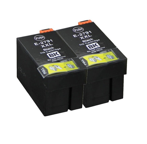 2 Compatible E27XXL Black Ink Cartridge for Epson 27XXL T2791, Non-OEM