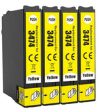 4 Compatible E34XL Yellow Ink Cartridges, Epson 34XL, T3474, NON-OEM