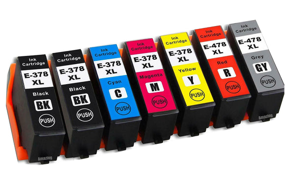 7 Compatible Multipack Ink Cartridges, For Epson 378XL, 478XL, T3791 T379D, NON-OEM