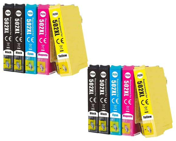 10 Compatible Multipack Ink Cartridges For Epson 502XL T02W6 NON-OEM