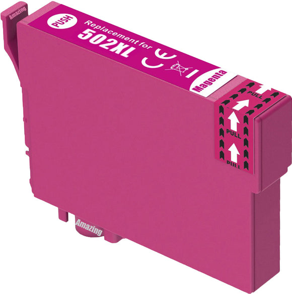 1 Compatible High Capacity Magenta Ink Cartridge, For Epson 502XL, T02W3, NON-OEM