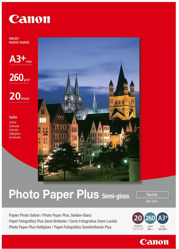 Canon SG-201 Semi-Gloss Photo Paper Plus A3+, 20 Sheets, 260 g/m2, 1686B032