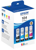 Genuine Epson EcoTank Multipack 104, ink Bottle T00P1, T00P2, T00P3, T00P4, T00P6