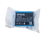 Genuine Epson T1282, Fox Cyan Ink Cartridge, C13T12824012 (vacuum-sealed)