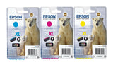 Genuine Epson 26XL Polar Bear Ink Cartridge T2632, T2633, T2634 (vacuum sealed)
