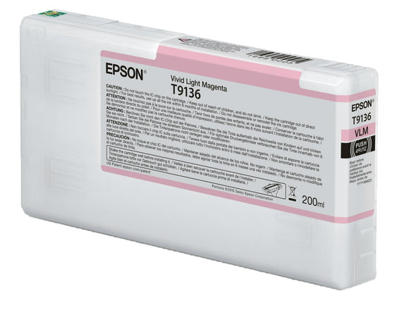 Genuine Epson T9136 Vivid Light Magenta Ink Cartridge ‑ (C13T913600)