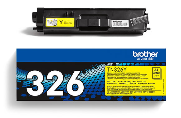 Genuine Brother TN326Y High Capacity Yellow Toner Cartridge (TN-326Y)