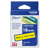 Brother TZe641 Black on Yellow 18mm P-Touch Labelling Tape - (TZe-641)
