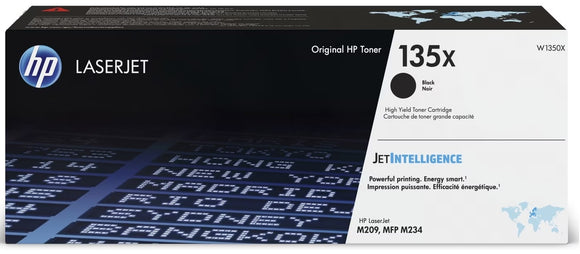Genuine HP 135X Black Laser Toner Cartridge, W1350X