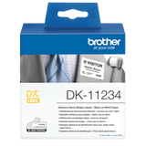 Brother DK-11234 Roll of Black On White 60mm x 86mm Adhesive Visitor Badge Labels