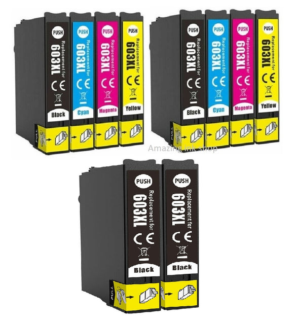 10 Compatible Ink Cartridges, Replaces For Epson 603XL, T03A6, NON-OEM