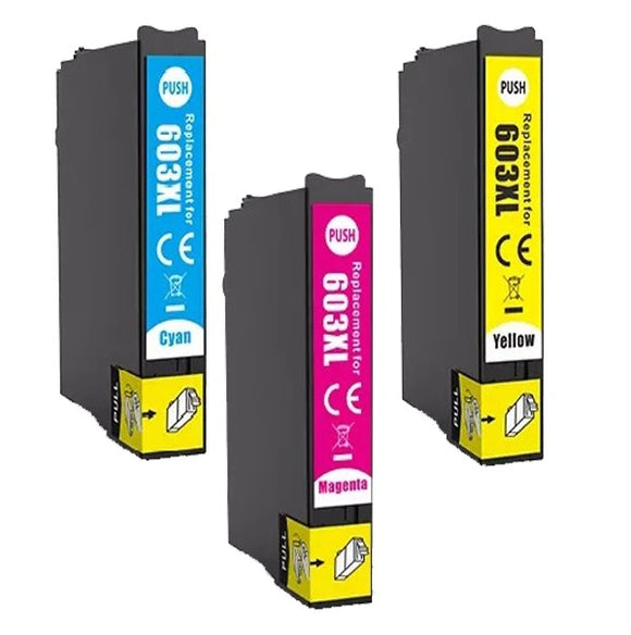3 Compatible Ink Cartridges, Replaces For Epson 603XL, T03A5, NON-OEM