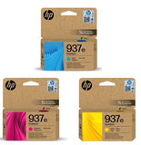 Genuine HP 937e, High Capacity 3 Colour Multipack Ink Cartridges