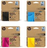 Genuine HP 937e, High Capacity 4 Colour Multipack Ink Cartridges