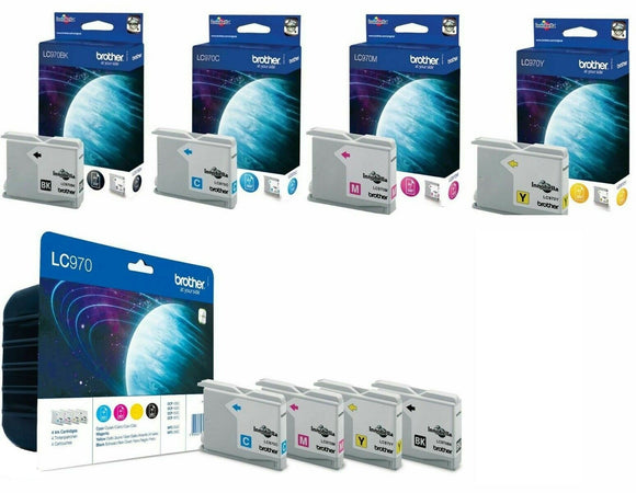 Genuine Brother LC970 Ink Cartridge, LC970BK, LC970C, LC970M, LC970Y LOT