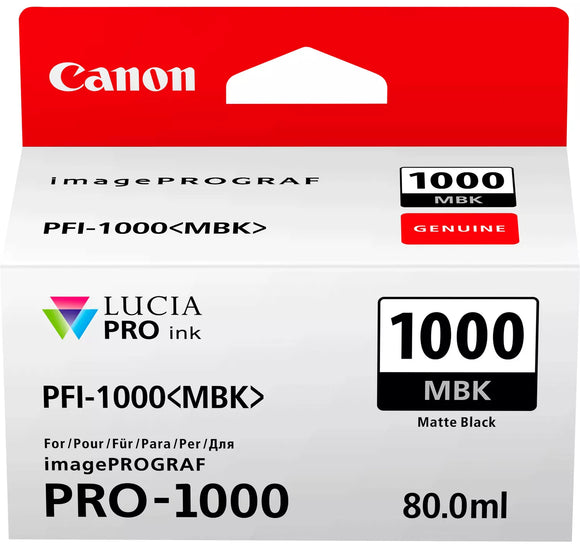 Genuine Canon PFI-1000 Matte Black Ink Cartridge PFI-1000MBK (0545C001)