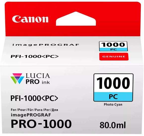 Genuine Canon PFI-1000 Photo Cyan Ink Cartridge PFI-1000PC (0550C001)