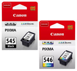 Canon PG-545 & CL-546 Black And Colour Ink jet Print Cartridges PG545 CL546