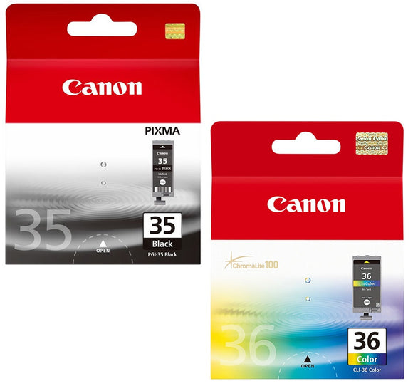 Genuine Canon Ink Cartridge PGI-35BK & CLI-36 Pixma iP100 iP110 iP110B TR150 LOT