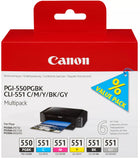 Genuine Canon Multipack Ink jet Print Cartridges PGI-550BK, CLI-551BK/C/M/YGY
