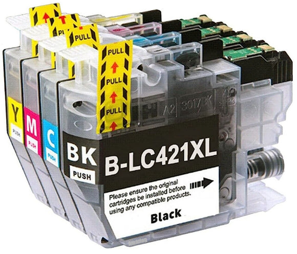 4 Compatible Multipack Ink Cartridges Replaces For Brother LC421XL BKCMY NON-OEM