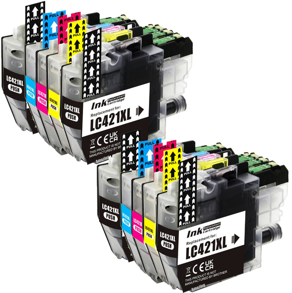8 Compatible Multipack Ink Cartridges Replaces For Brother LC421XL B/C/M/Y NON-OEM