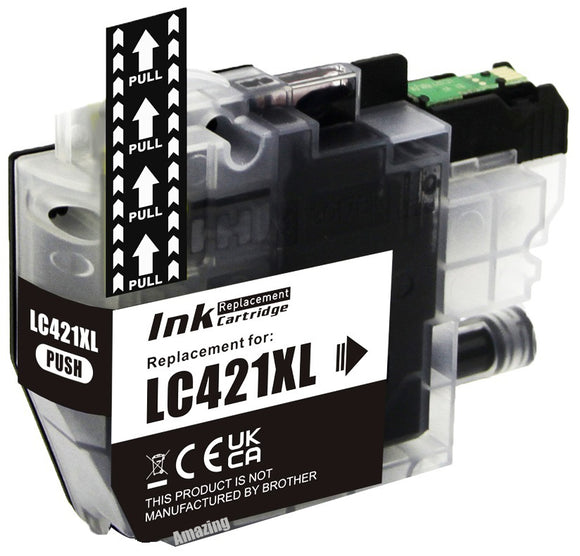 1 Compatible Black Ink Cartridge, Replaces For Brother LC421XLBK NON-OEM