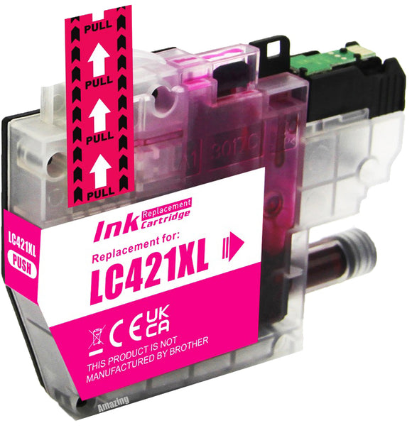 1 Compatible Magenta Ink Cartridge, Replaces For Brother LC421XLM NON-OEM