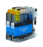 2 Cyan Compatible Ink Cartridges, Replaces For Brother LC-221C, LC-223C, NON-OEM