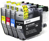 3 Ink Cartridges, Compatible With Brother LC422XL, LC422XLM, LC422XLY, NON-OEM
