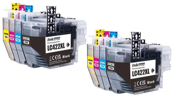 8 Compatible Multipack Ink Cartridges, For Brother LC422XL BK/C/M/Y NON-OEM