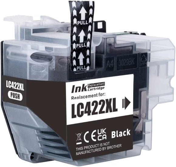 1 Compatible Black Ink Cartridge, Replaces For Brother LC422XLBK NON-OEM