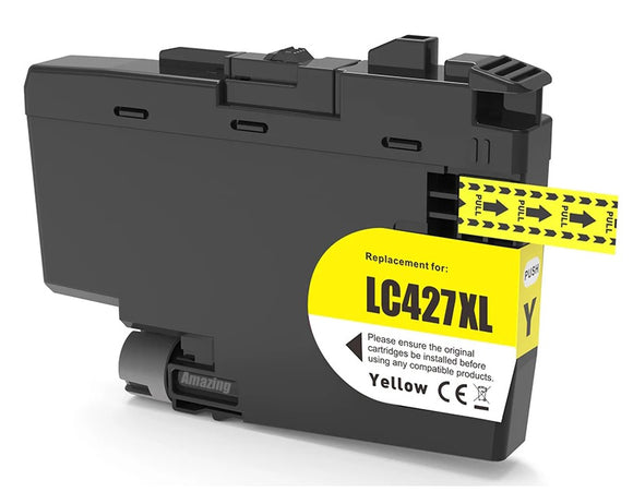 1 Compatible Yellow Ink Cartridge, Replaces For Brother LC427XLY NON-OEM