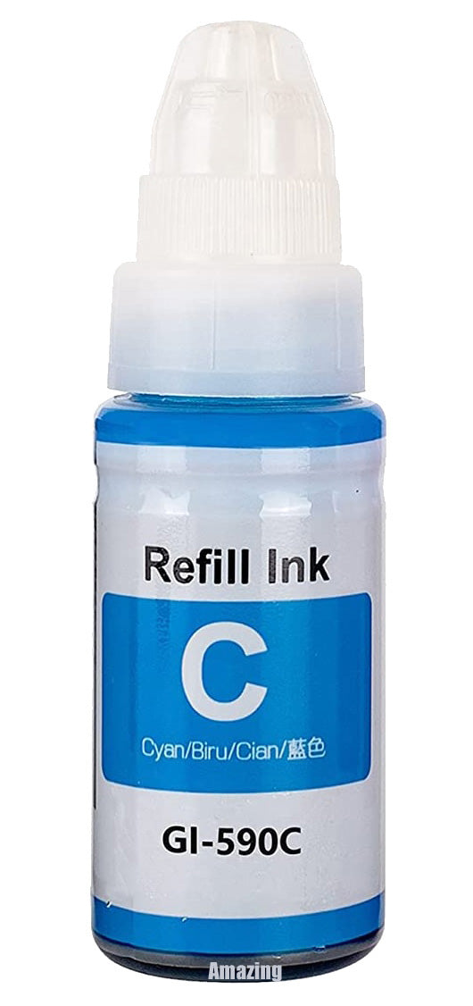 1 Compatible Cyan Ink Bottle, For Canon GI590C, GI-590C, Non-OEM